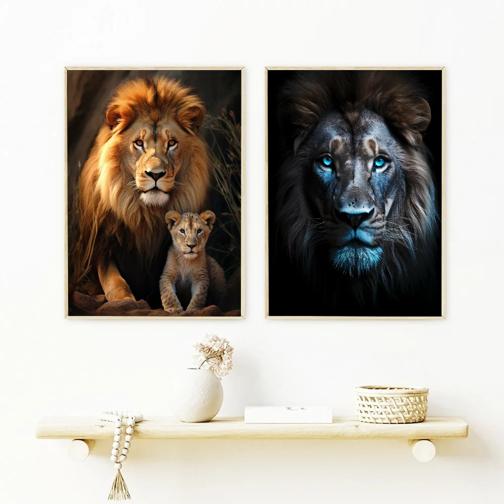 Tableau lion humain main image 1