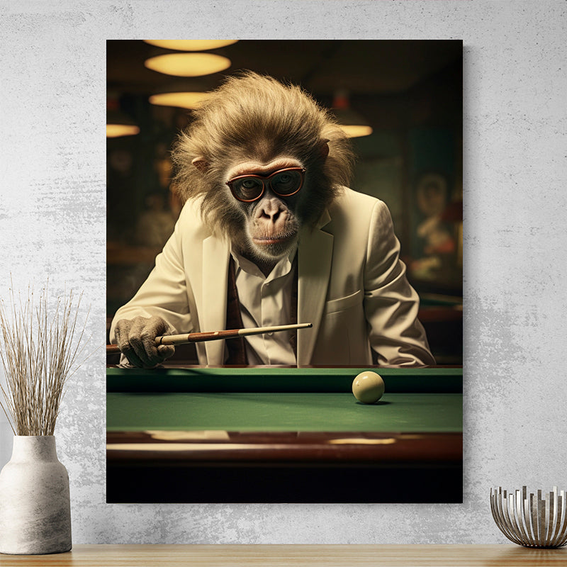 Tableau Singe Billard