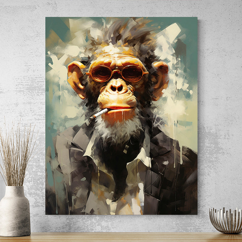 Tableau Singe Qui Fume
