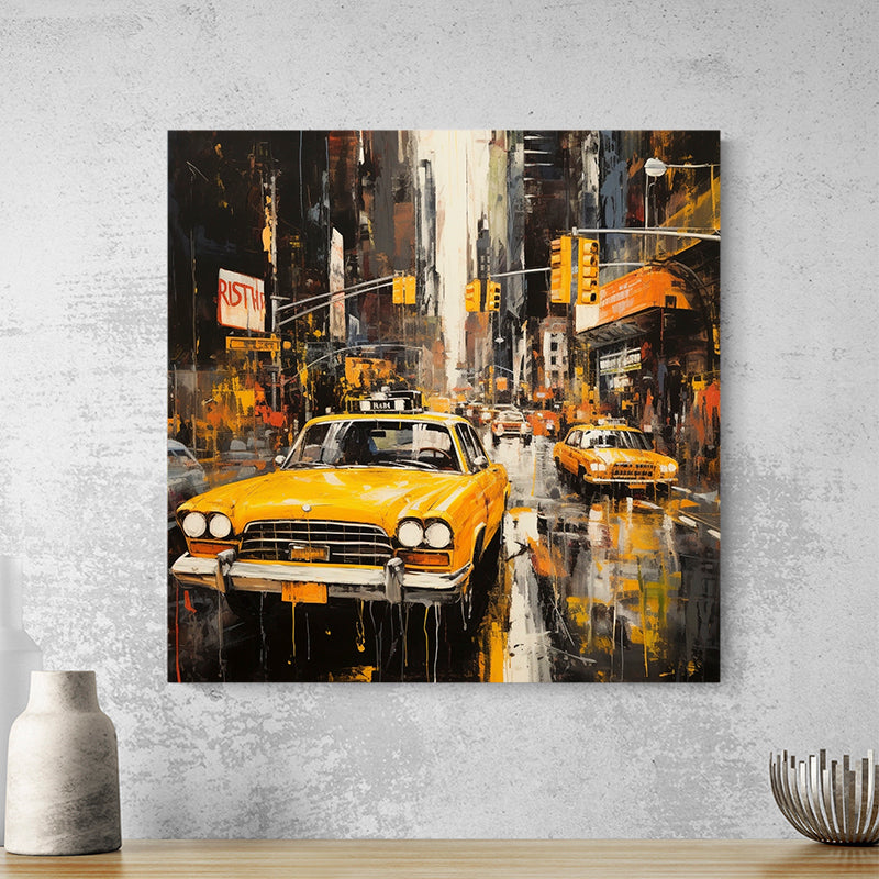 Tableau New York Taxi Abstrait