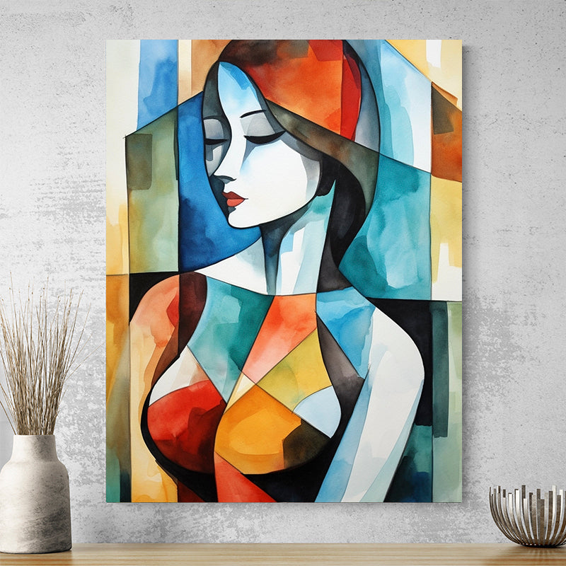 Tableau Coloré Femme Pastel