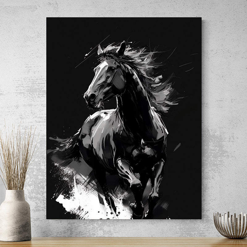 Tableau Cheval Noir