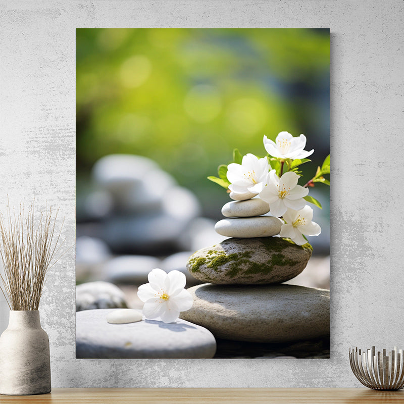 Tableau Zen Fleurs Blanches