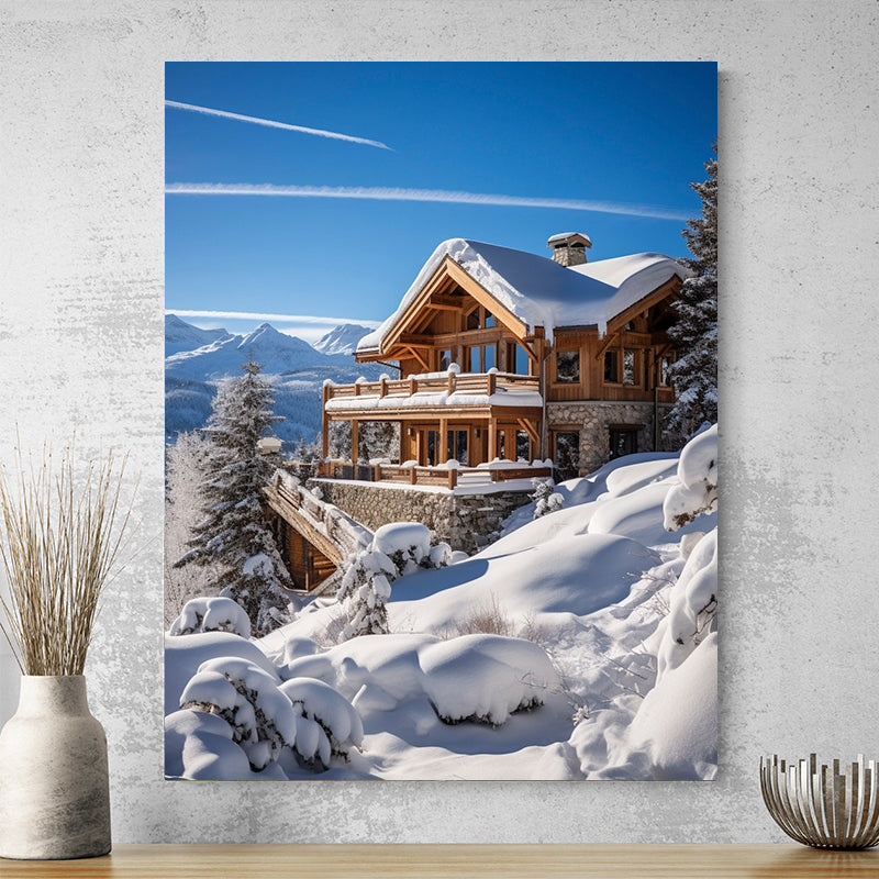 tableau chalet montagne