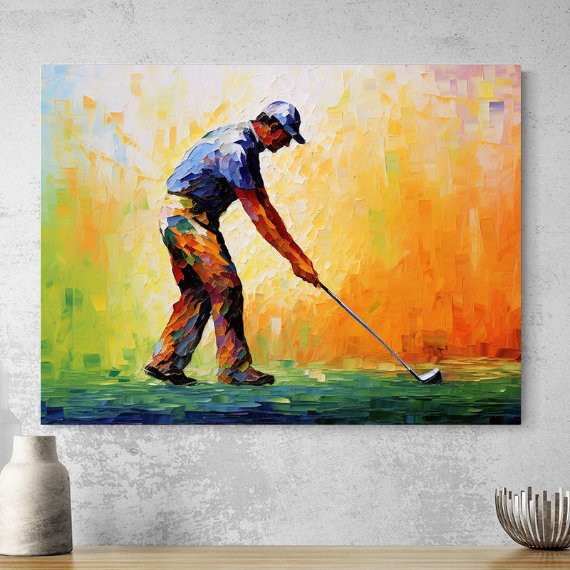 Tableau Contemporain Golfeur