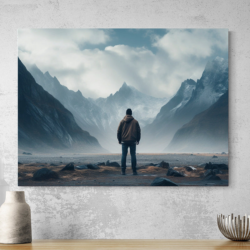 Tableau Montagne Et Homme