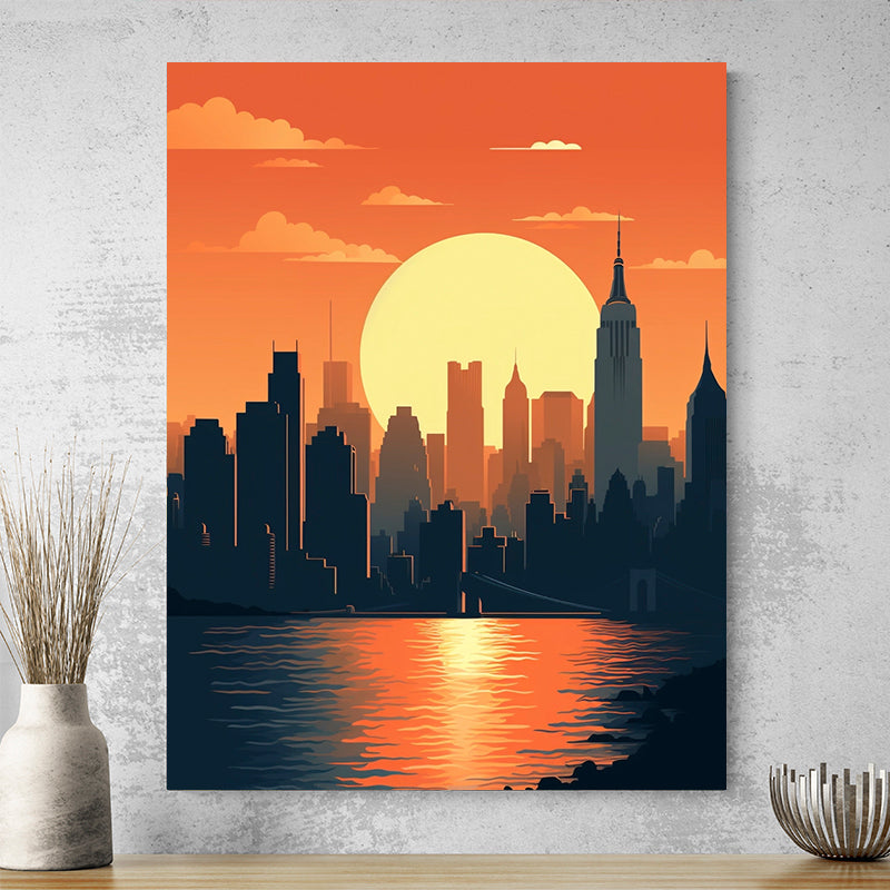 Tableau New York Soleil Couchant