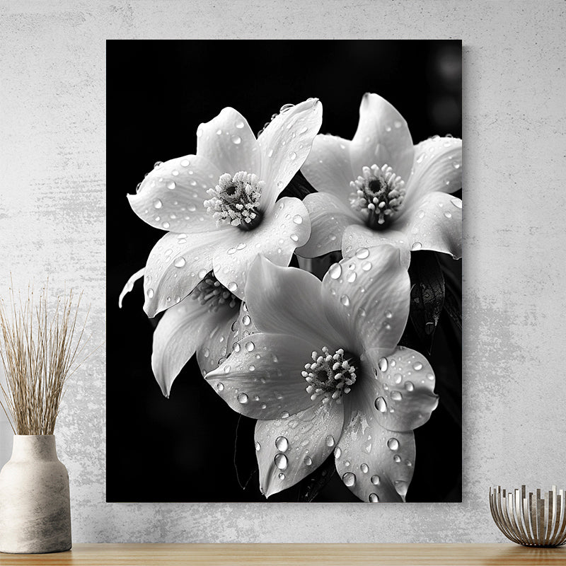 Tableau De Fleurs Noir Et Blanc