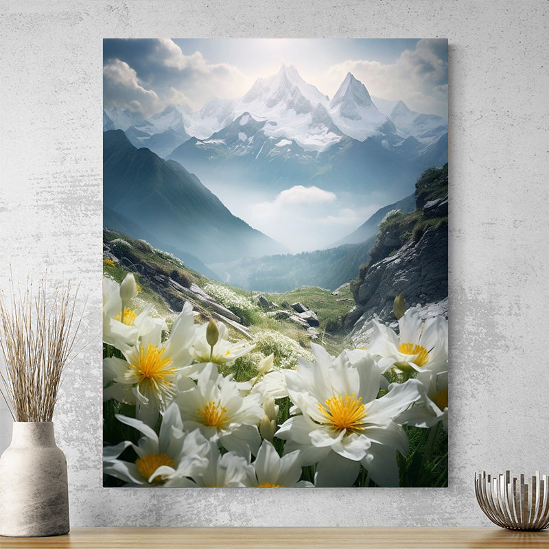 Tableau Fleurs Montagne