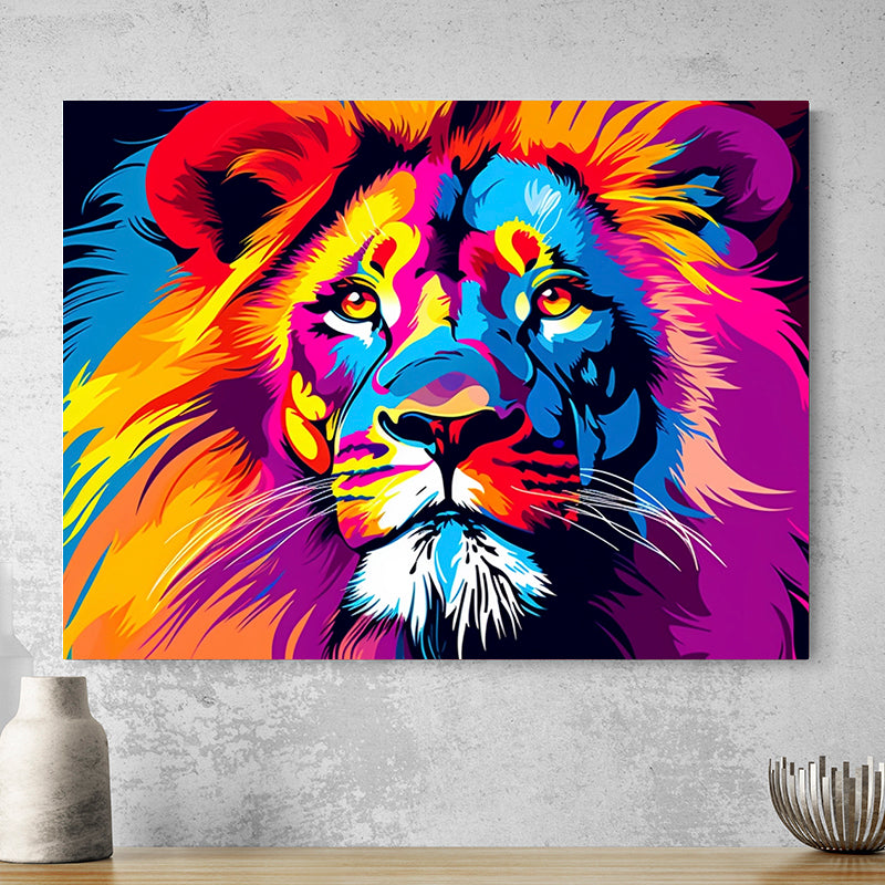Tableau Lion Coloré
