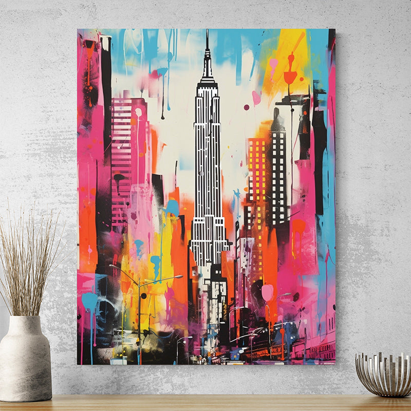 Tableau Toile Imprimée New York Taxi - Décoration Murale Paris Londres Tokyo - NY-14