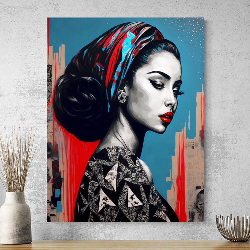 Tableau Street Art Femme — décoration murale sur toile ou verre acrylique