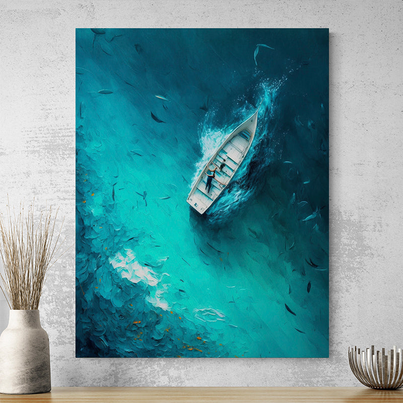 Tableau Bleu Bateau