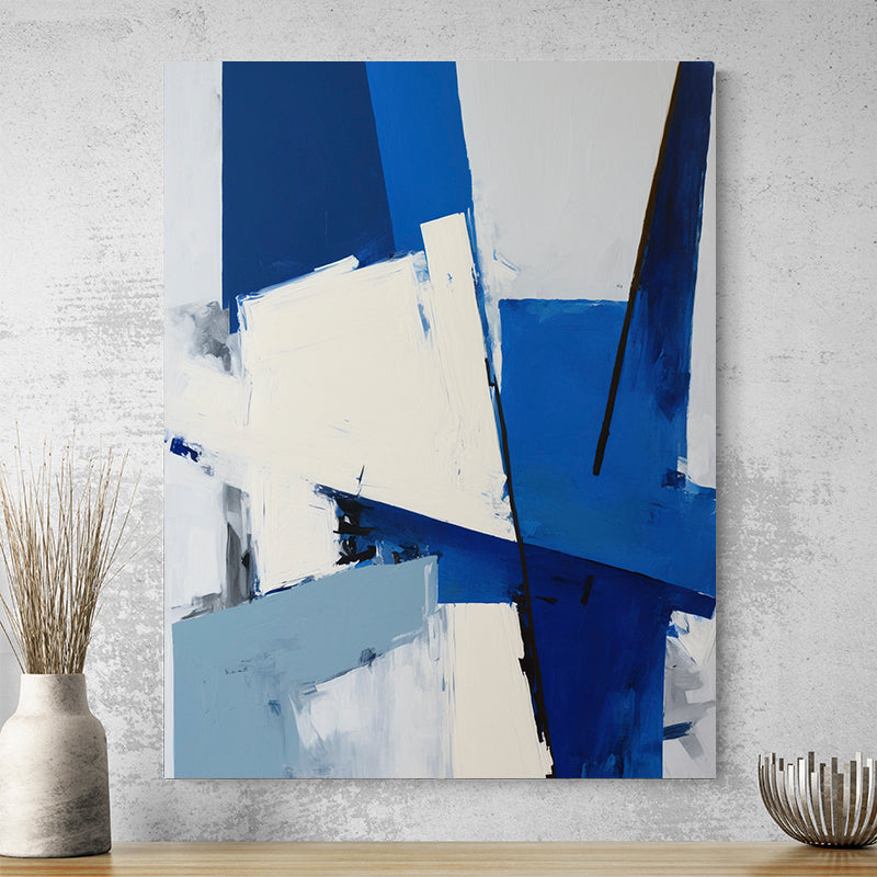 Tableau Bleu Gris Blanc