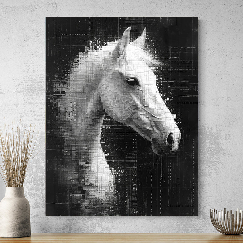 Tableau Cheval Noir Et Blanc