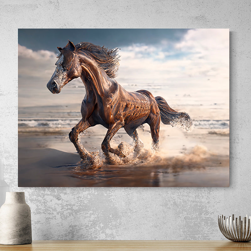 Tableau Cheval Qui Court — décoration murale sur toile ou verre acrylique