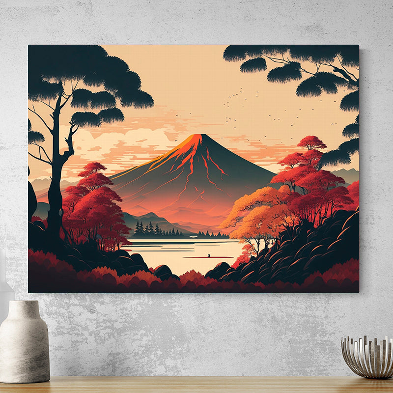 Tableau Japonais Abstrait