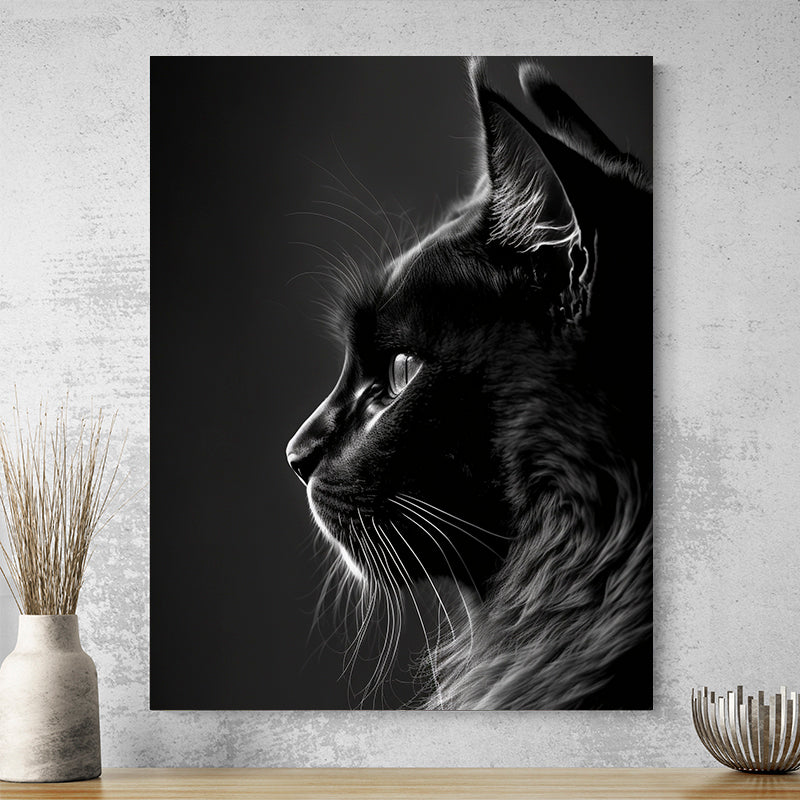 Tableau de Chat Noir Et Blanc