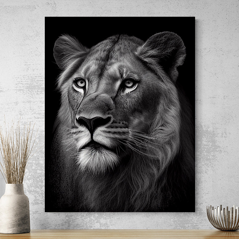 Tableau Lionne Noir Et Blanc