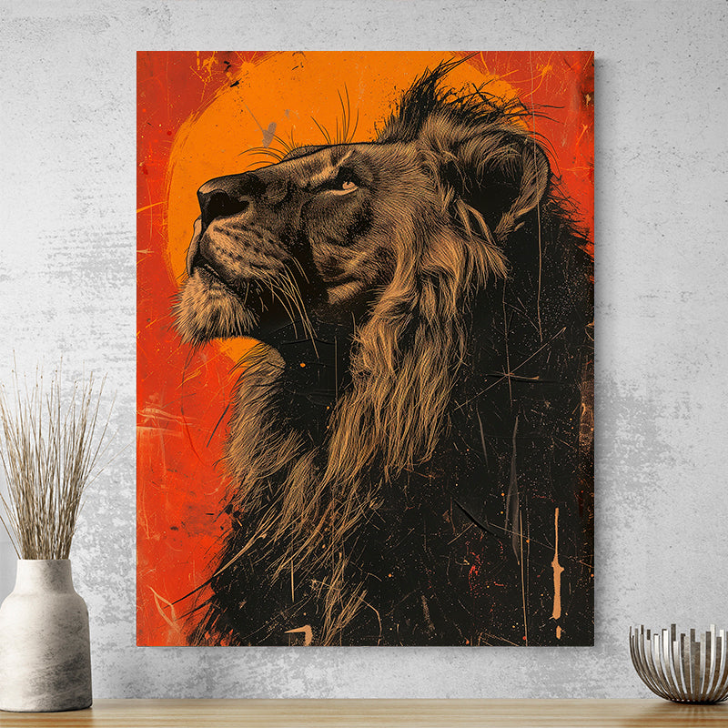 Tableau Lion Ancien — décoration murale sur toile ou verre acrylique