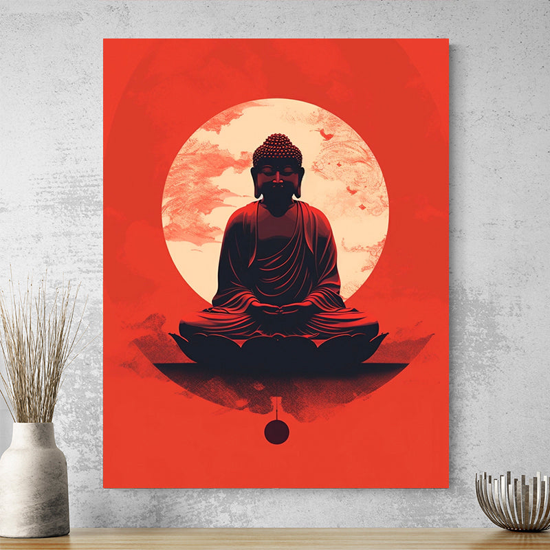 Tableau Zen Bouddha Rouge