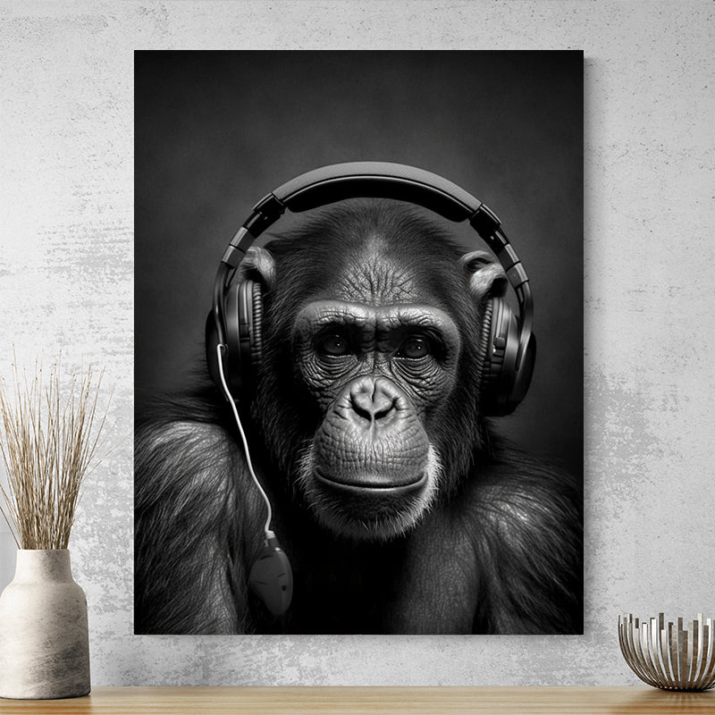 Tableau De Singe Noir Et Blanc