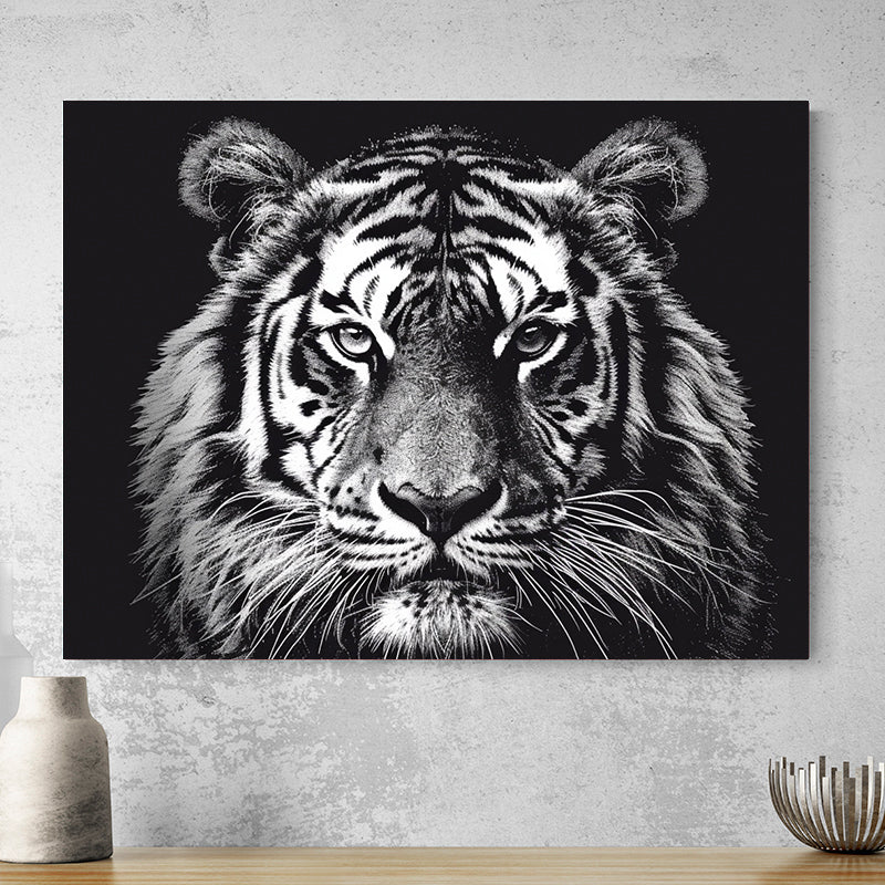 Tableau De Tigre Noir Et Blanc