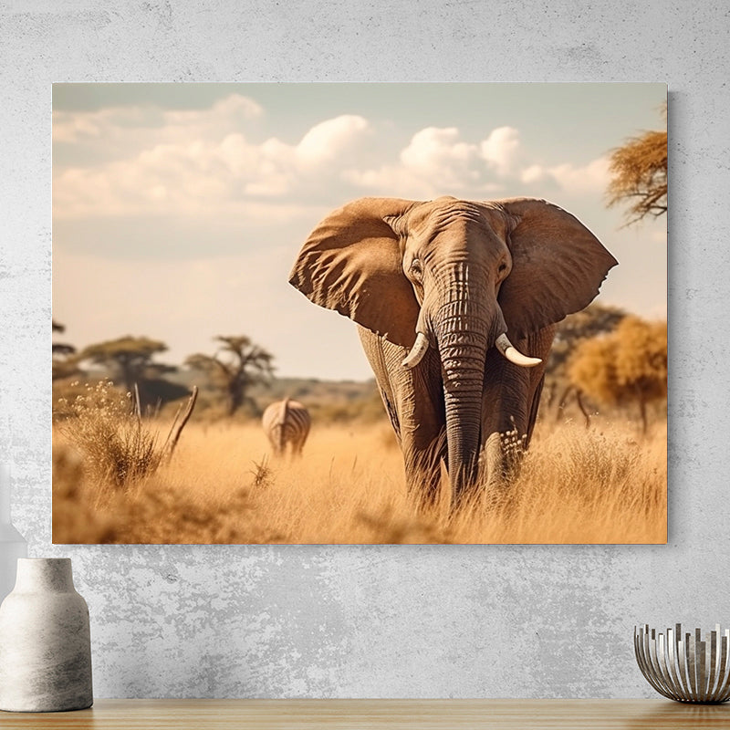 Tableau Éléphant Dans La Savane