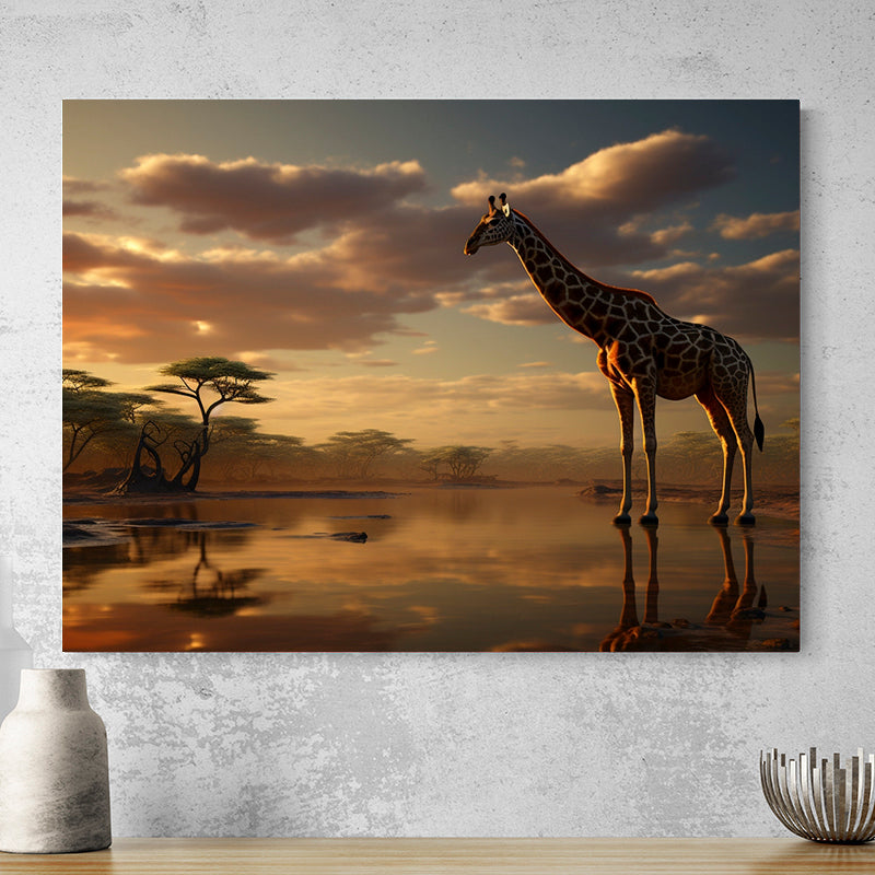 Tableau Paysage Girafe Savane