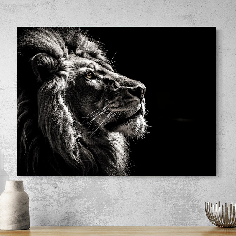 Tableau Noir Et Blanc Animaux Lion