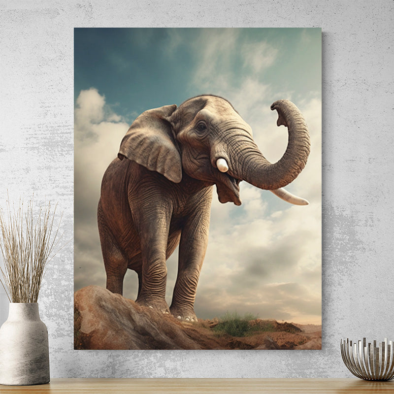Tableau Elephant Trompe En L'Air