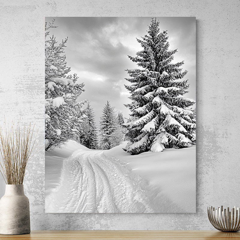 tableau hiver noir et blanc
