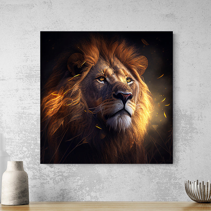 tableau lion lumineux