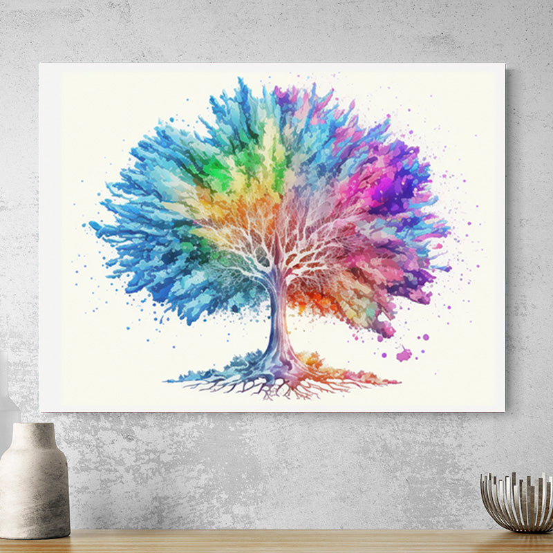 Tableau Arbre de Vie Arc En Ciel
