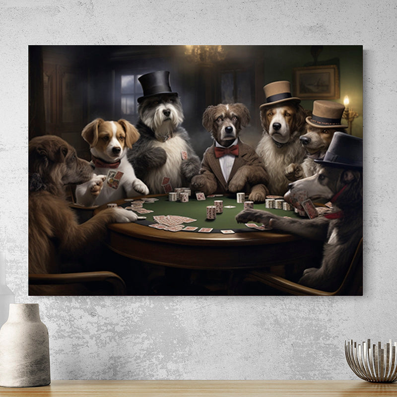 Tableau Chien Billard