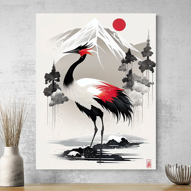 tableau japonais grue