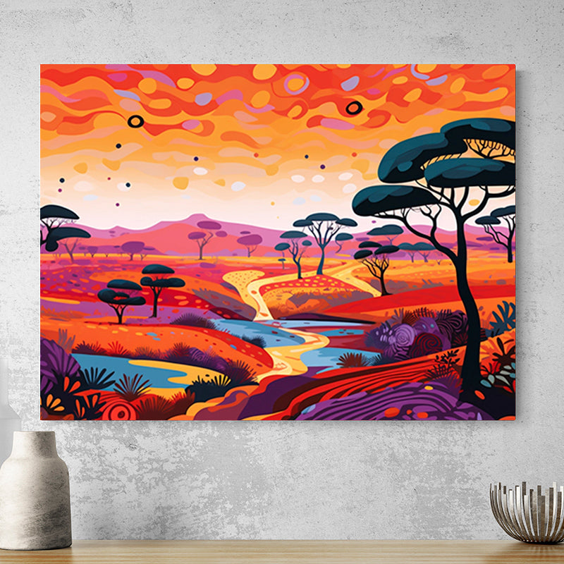 tableau paysage savane