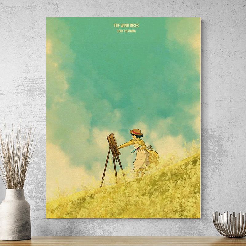 Tableau Ghibli Le Vent Se Leve