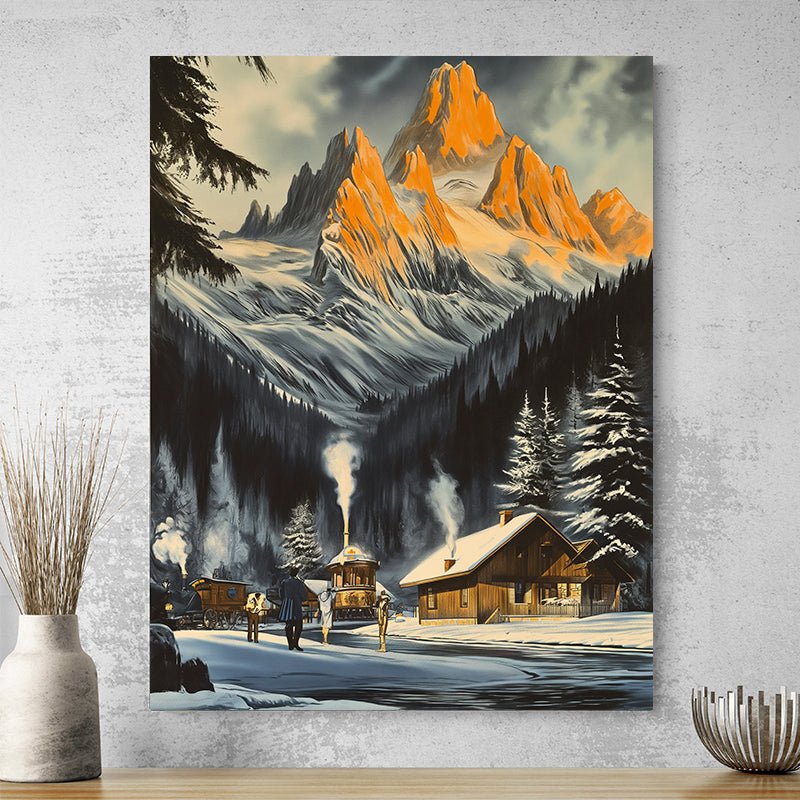 Tableau De Montagne Ancien