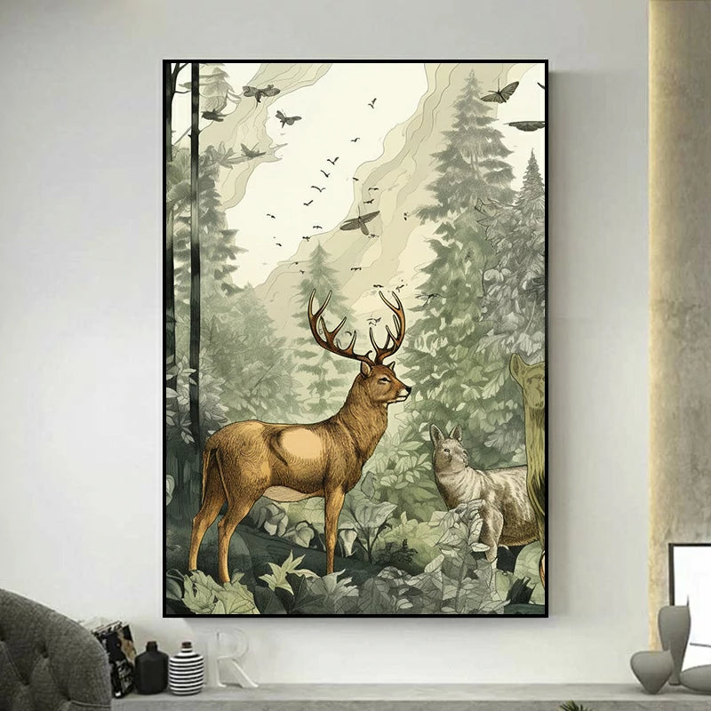 tableau animaux de la foret