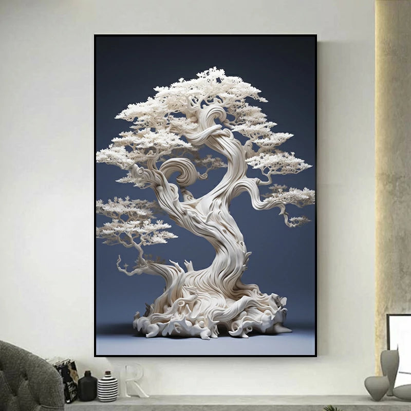 tableau arbre de vie blanc