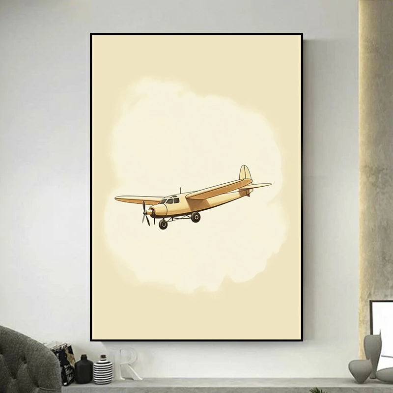 tableau avion vintage