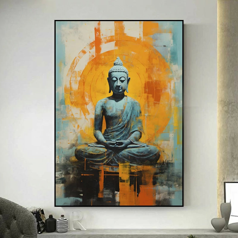tableau bouddha pastel