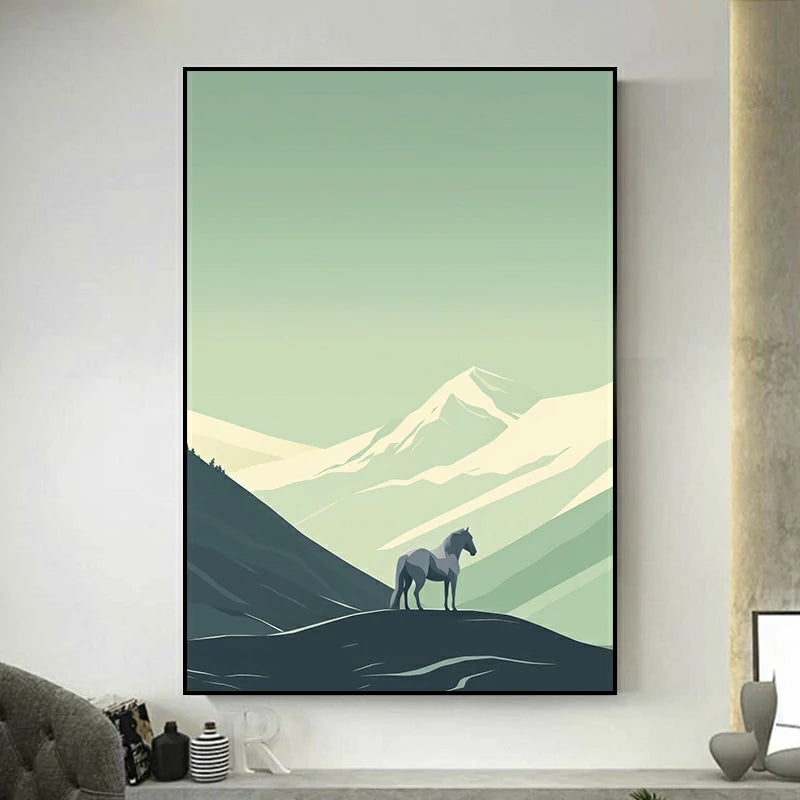 tableau cheval montagne