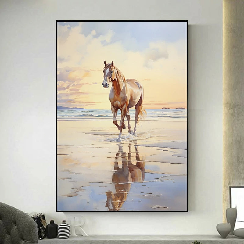 tableau cheval plage