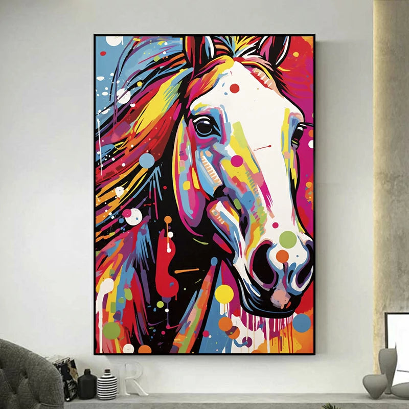 tableau cheval pop art