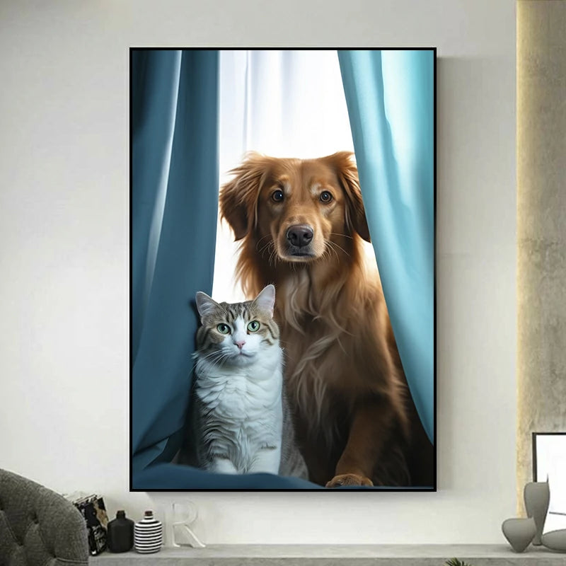 tableau chien chat