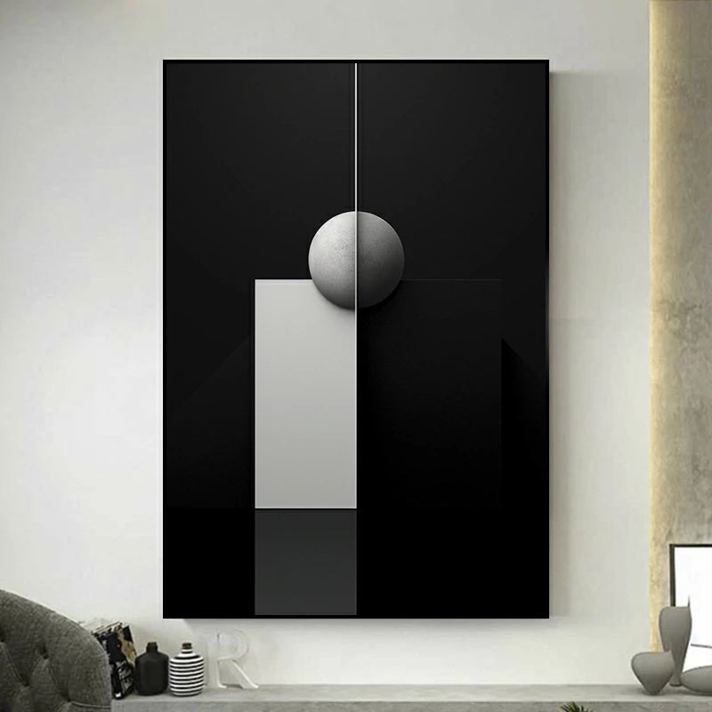 tableau contemporain noir et blanc