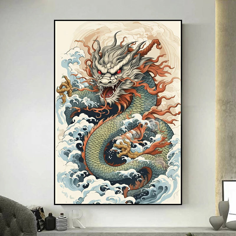 tableau dragon japonais