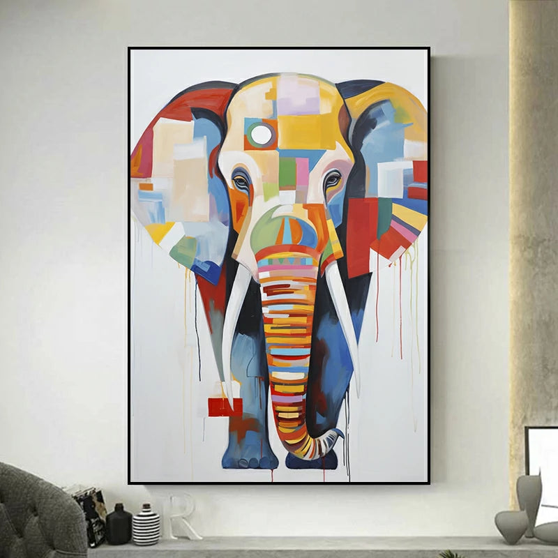 tableau elephant contemporain